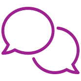 Icon showing two speech bubbles
