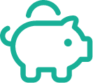 Icon showing a piggy bank