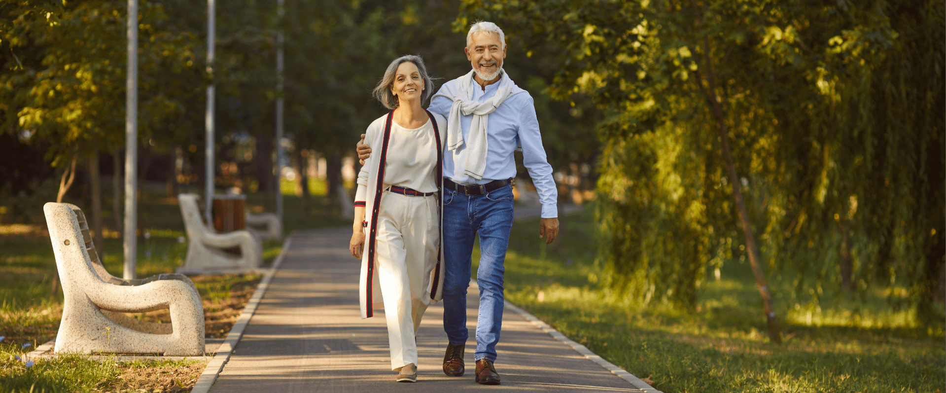 Image showing an older couple walking in the park