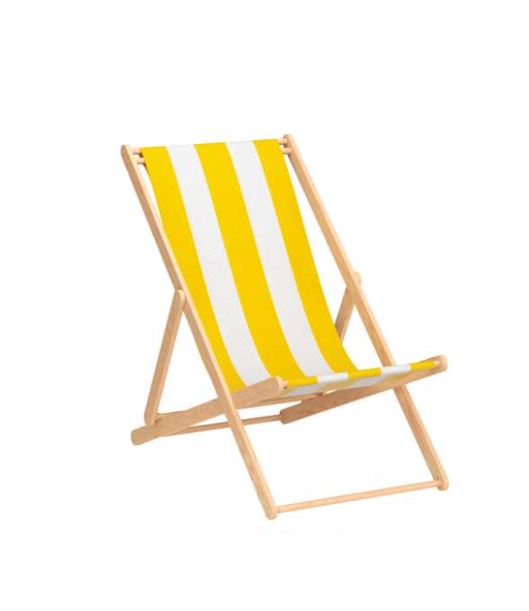 Image showing a yellow and white striped deckchair