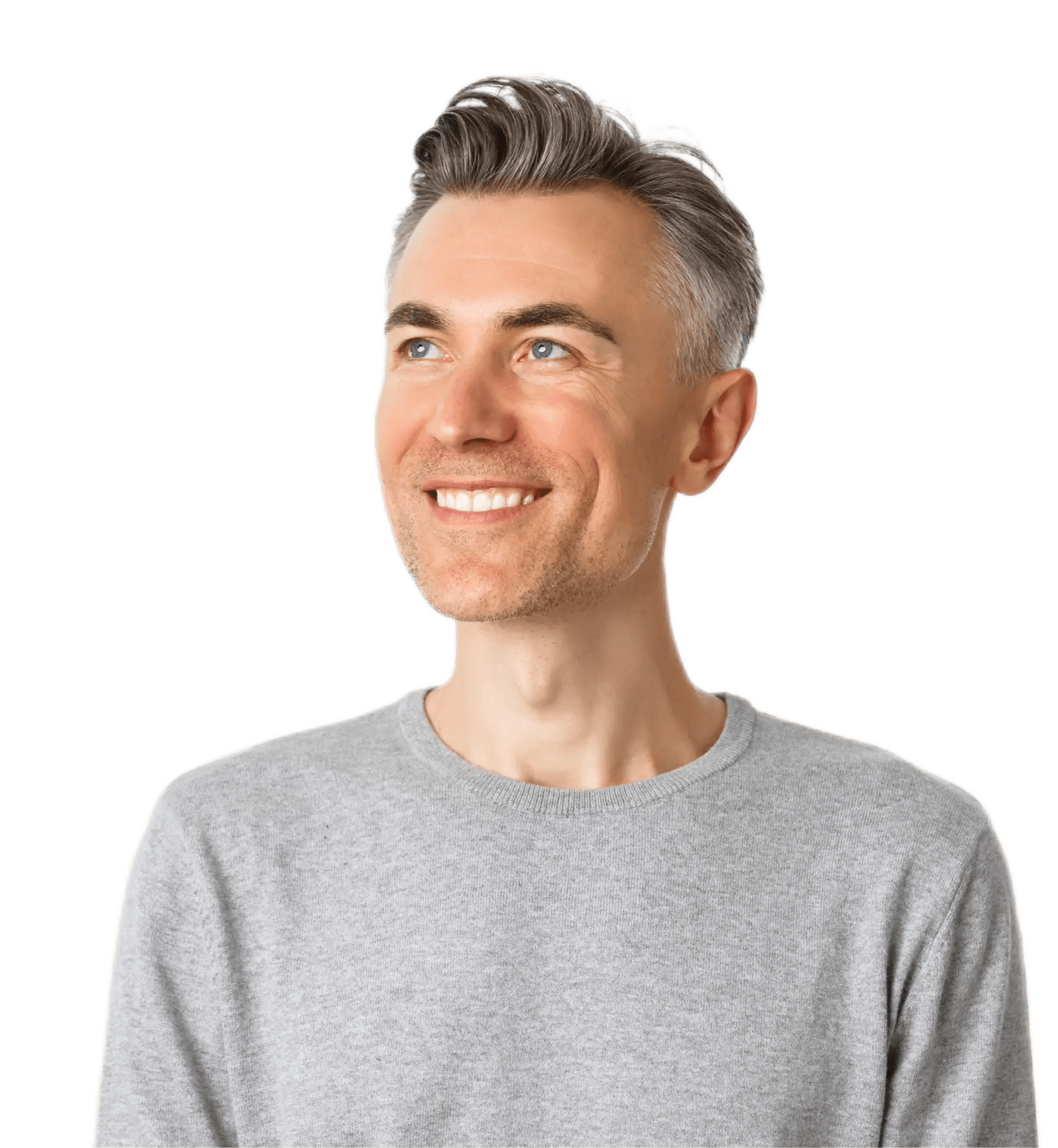 Image showing a smiling man thinking