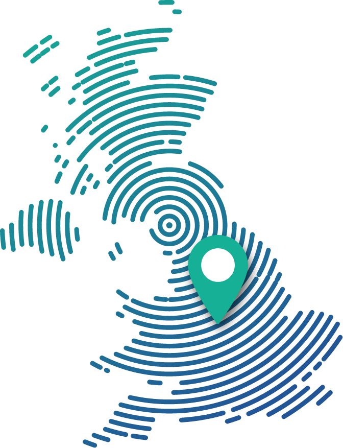 Image showing a map of the UK with a pin in the Nottingham area