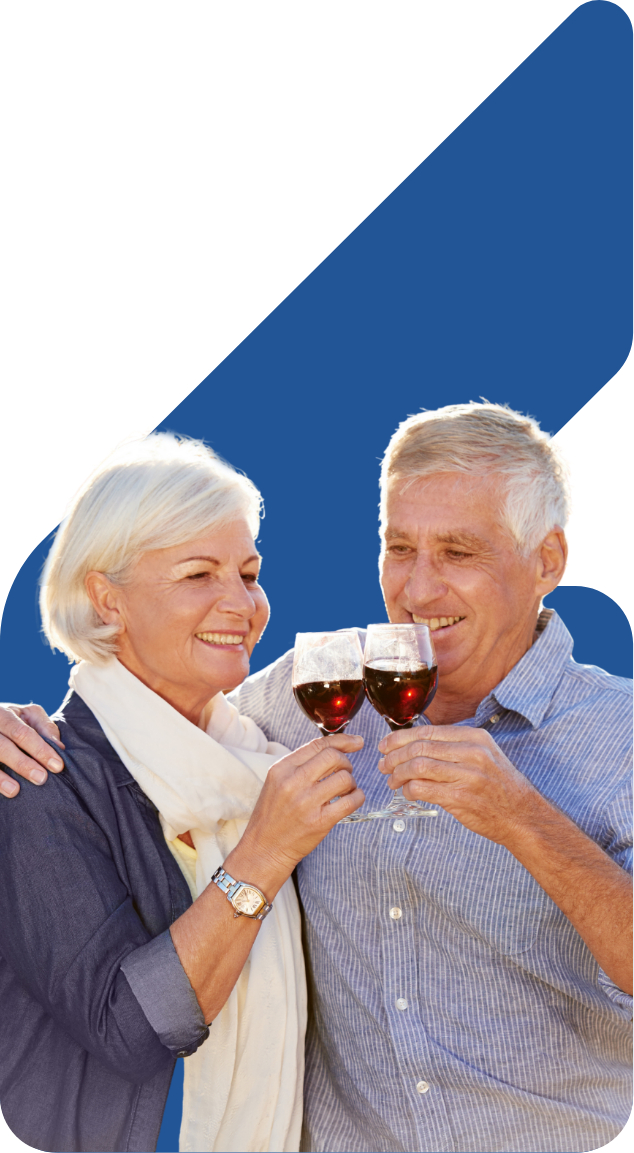Image showing an older couple with glasses of wine