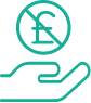 Icon showing a hand holding a coin with a line through it