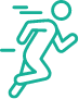 Icon showing a person running