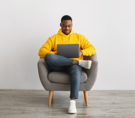 Image showing a man on his laptop